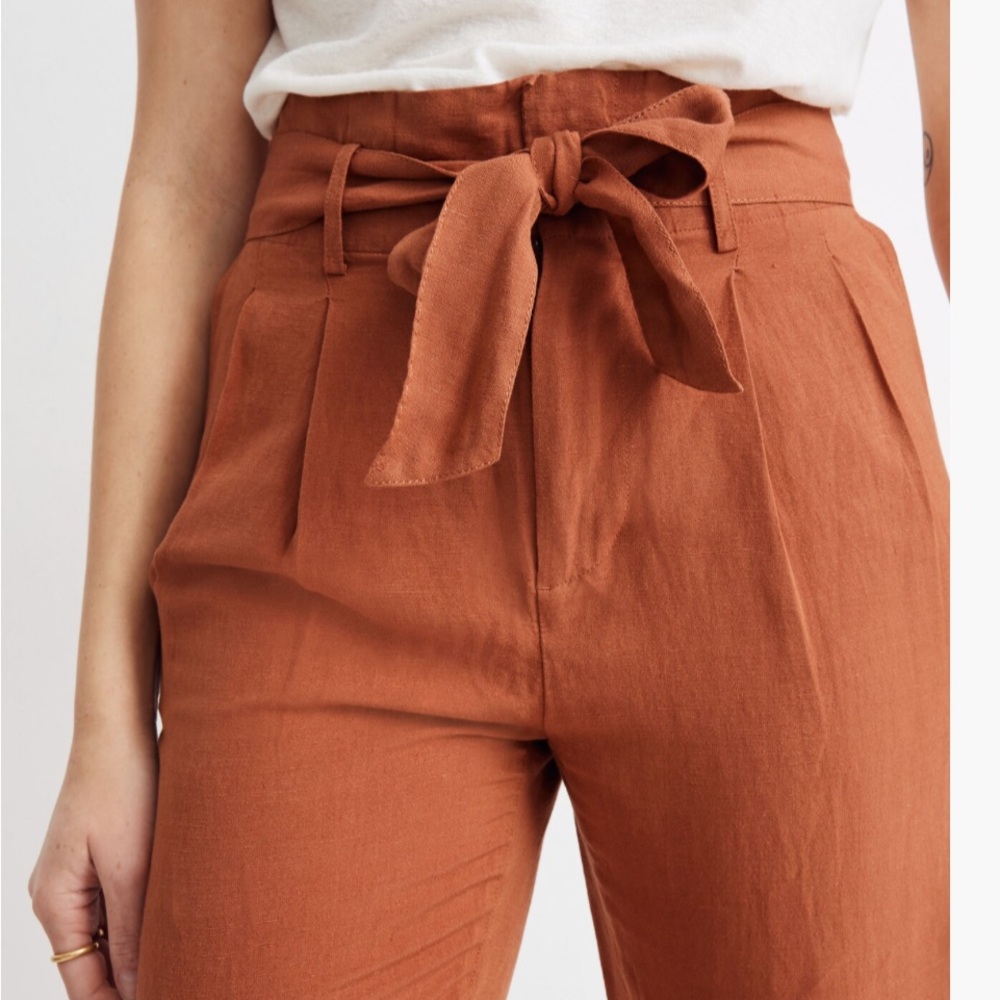 Madewell Rust Paperbag Waist Pants - Picture 3 of 6